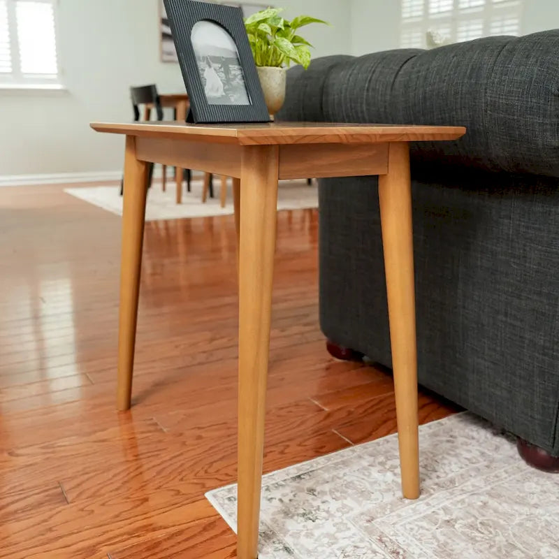 Table d'appoint rectangulaire Plank and Beam style Mid-Century - 24