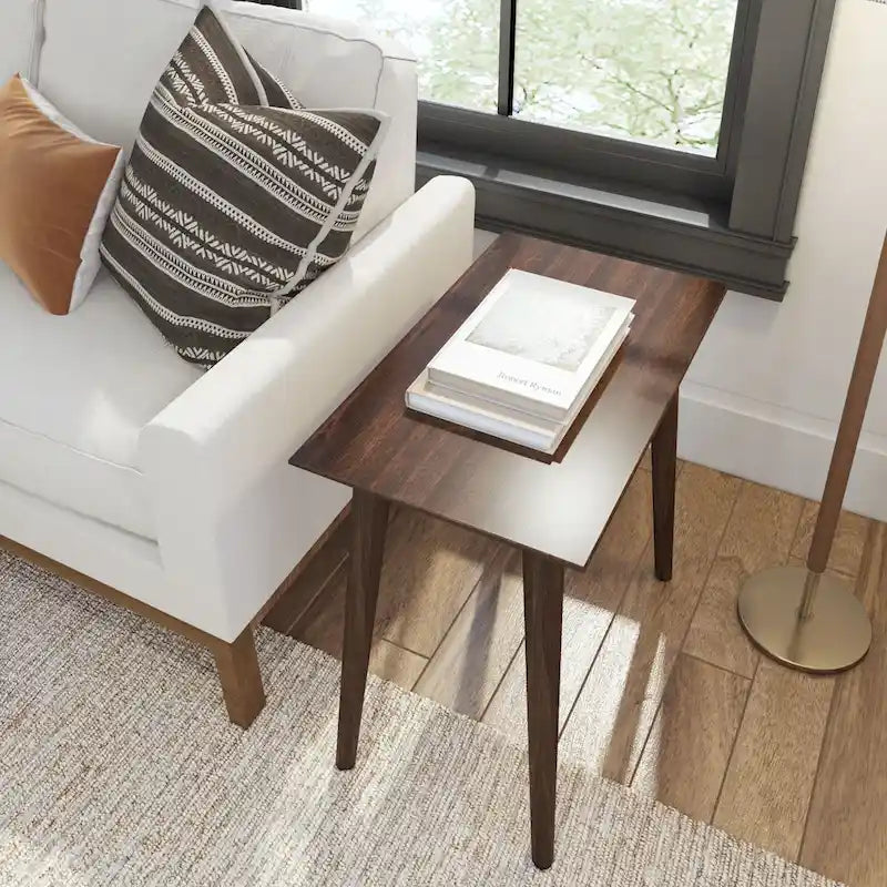 Table d'appoint rectangulaire Plank and Beam style Mid-Century - 24