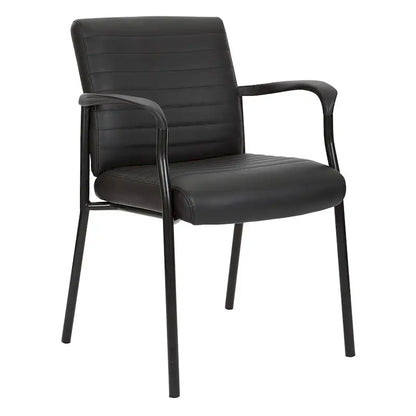 Fauteuil d'invité en similicuir avec cadre noir