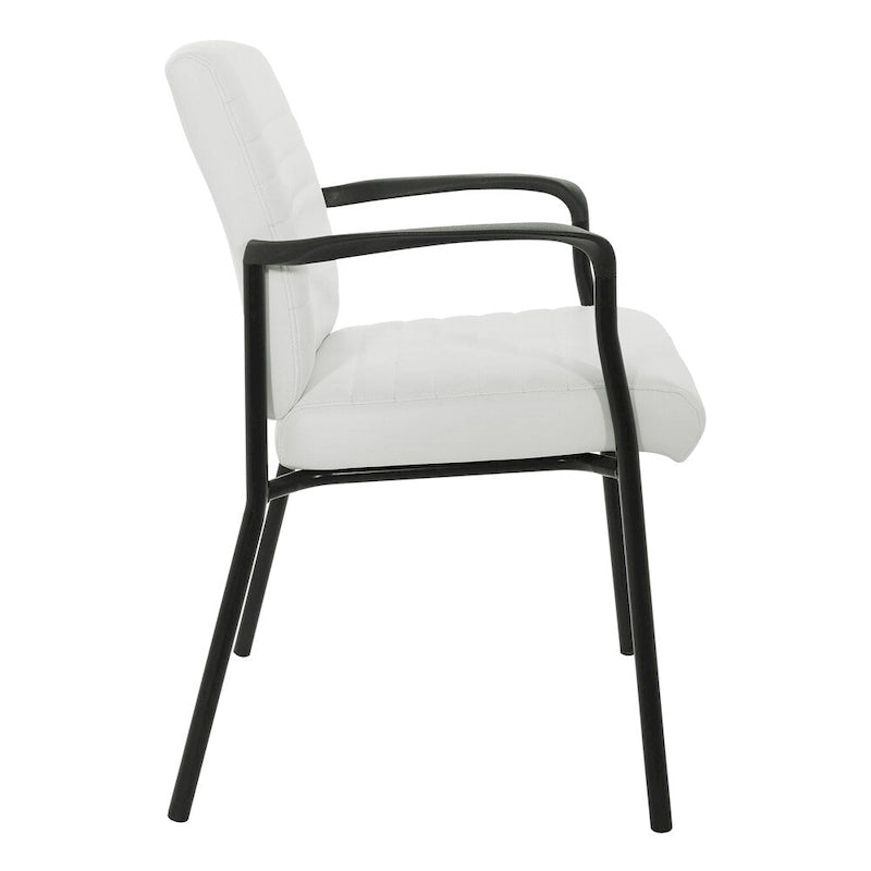 Fauteuil d'invité en similicuir avec cadre noir
