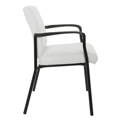 Fauteuil d'invité en similicuir avec cadre noir