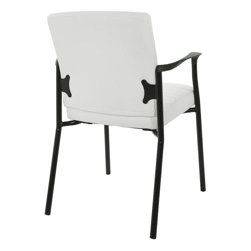 Fauteuil d'invité en similicuir avec cadre noir