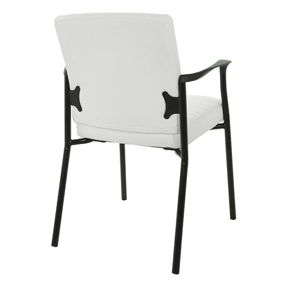 Fauteuil d'invité en similicuir avec cadre noir