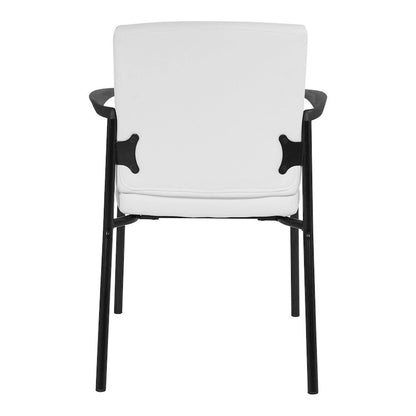 Fauteuil d'invité en similicuir avec cadre noir