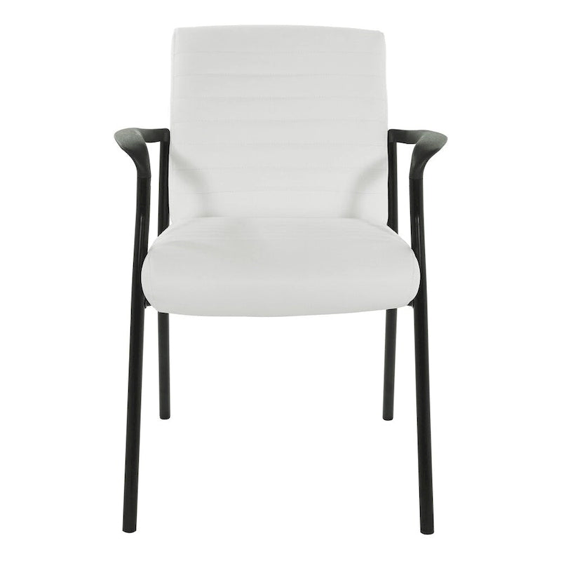 Fauteuil d'invité en similicuir avec cadre noir