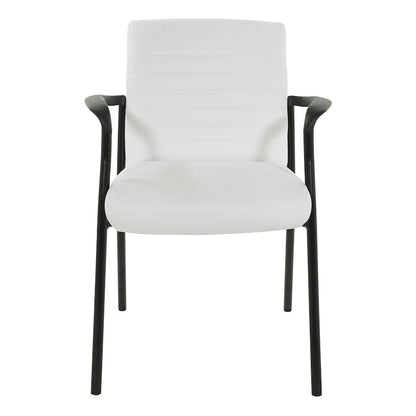Fauteuil d'invité en similicuir avec cadre noir