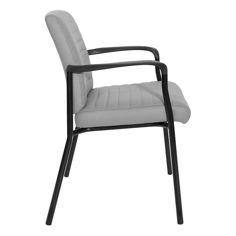 Fauteuil d'invité en similicuir avec cadre noir