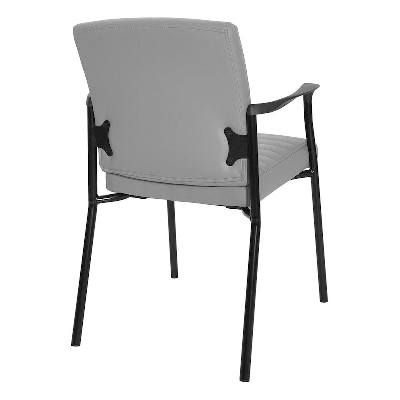 Fauteuil d'invité en similicuir avec cadre noir