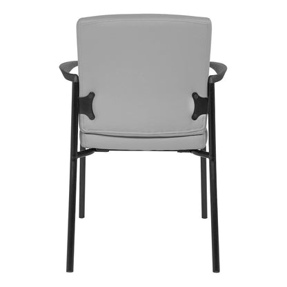 Fauteuil d'invité en similicuir avec cadre noir