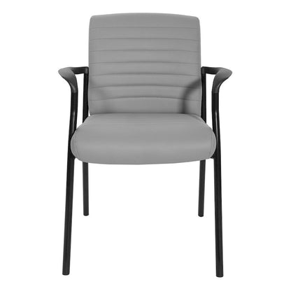 Fauteuil d'invité en similicuir avec cadre noir