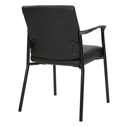 Fauteuil d'invité en similicuir avec cadre noir