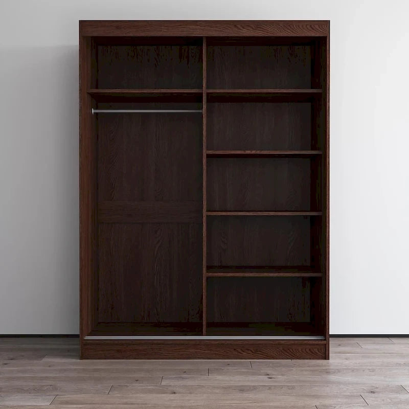 Armoire moderne Aria à 2 portes laquées brillantes avec miroir