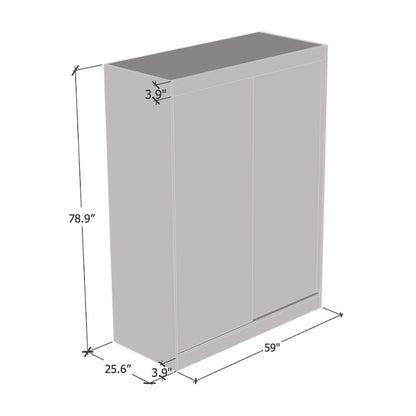 Armoire moderne Aria à 2 portes laquées brillantes avec miroir