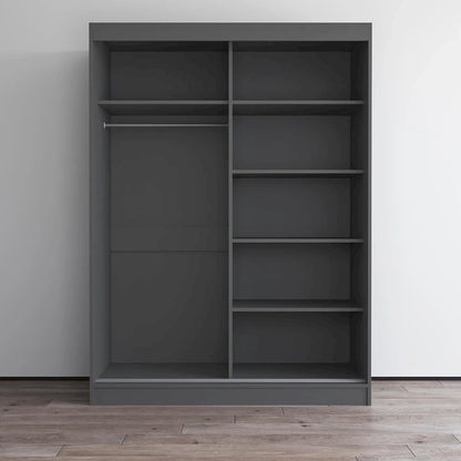 Armoire moderne Aria à 2 portes laquées brillantes avec miroir