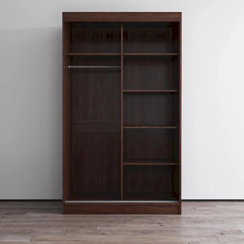 Armoire moderne Aria à 2 portes laquées brillantes avec miroir
