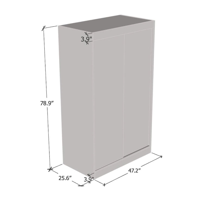 Armoire moderne Aria à 2 portes laquées brillantes avec miroir