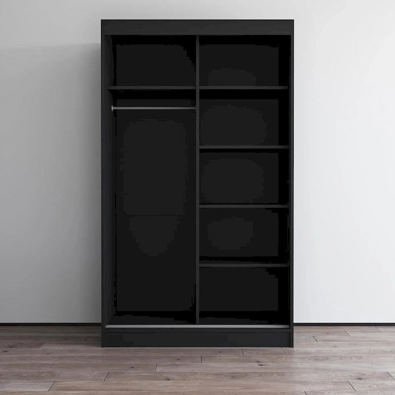 Armoire moderne Aria à 2 portes laquées brillantes avec miroir