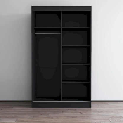 Armoire moderne Aria à 2 portes laquées brillantes avec miroir