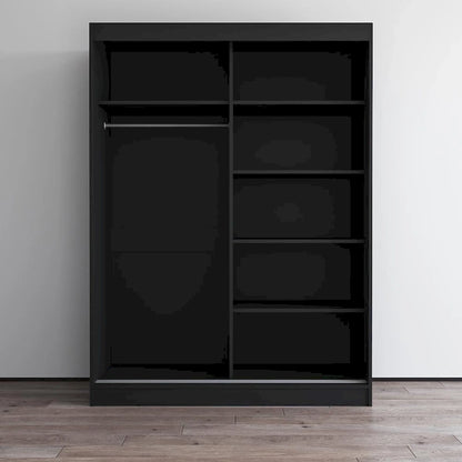 Armoire moderne Aria à 2 portes laquées brillantes avec miroir