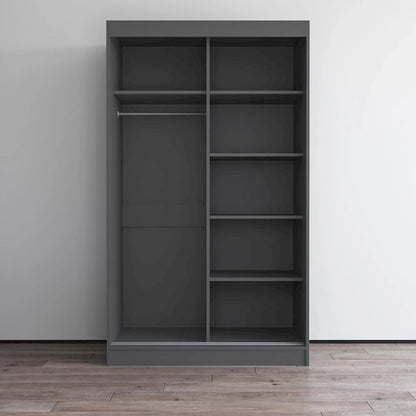 Armoire moderne Aria à 2 portes laquées brillantes avec miroir