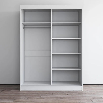Armoire moderne Aria à 2 portes laquées brillantes avec miroir