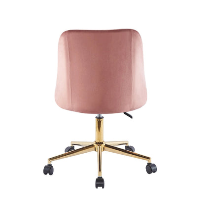 Fauteuil de bureau pivotant Porthos Home Ryo, velours, pieds chromés dorés