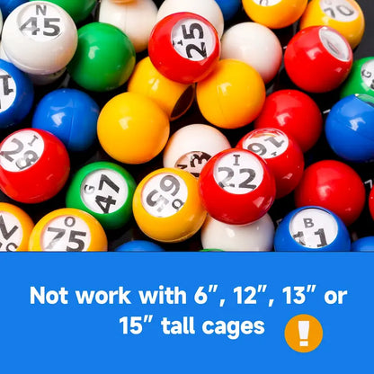 Jeu de bingo GSE : plateau maître et ensemble de 7/8 boules de bingo multicolores en plastique pour cage de bingo