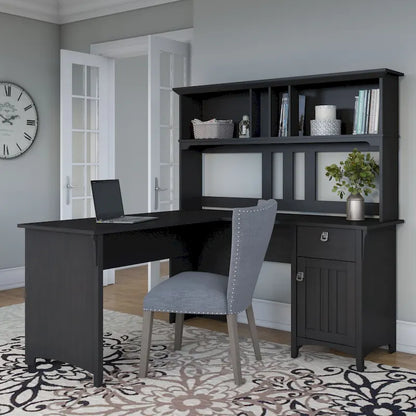 Bureau en L Bush Furniture Salinas 60W avec rangement intégré