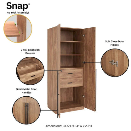 Armoire-penderie modulaire moderne autoportante Manhattan Comfort Lee, composée de 3 pièces