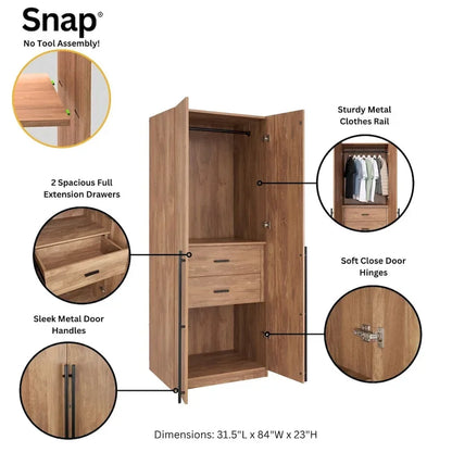 Armoire-penderie modulaire moderne autoportante Manhattan Comfort Lee, composée de 3 pièces
