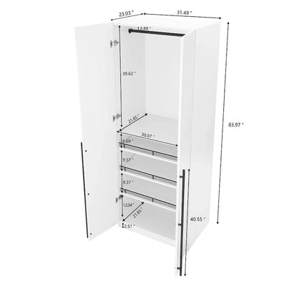 Armoire-penderie modulaire moderne autoportante Manhattan Comfort Lee, composée de 3 pièces