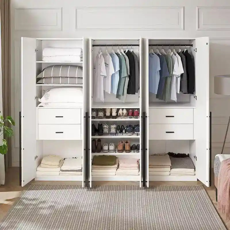 Armoire-penderie modulaire moderne autoportante Manhattan Comfort Lee, composée de 3 pièces