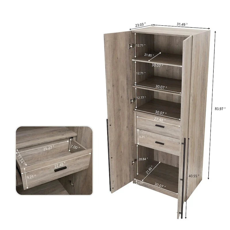 Armoire-penderie modulaire moderne autoportante Manhattan Comfort Lee, composée de 3 pièces