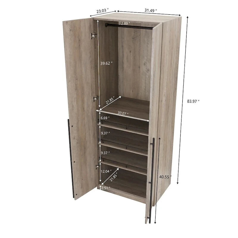 Armoire-penderie modulaire moderne autoportante Manhattan Comfort Lee, composée de 3 pièces