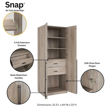 Armoire-penderie modulaire moderne autoportante Manhattan Comfort Lee, composée de 3 pièces