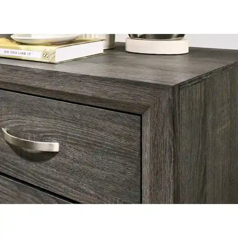Ensemble de chambre à coucher Roundhill Furniture Stout Panel comprenant lit, commode, miroir et table de chevet