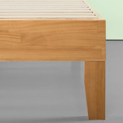 Priage by Zinus Lit plateforme de luxe en bois de pin massif de 14 pouces