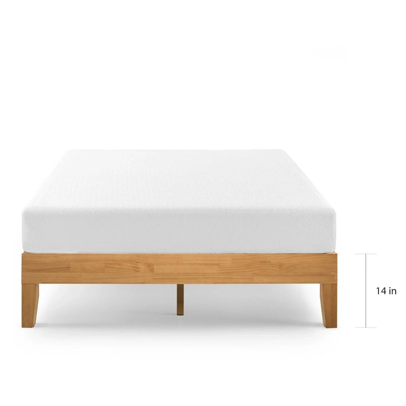 Priage by Zinus Lit plateforme de luxe en bois de pin massif de 14 pouces
