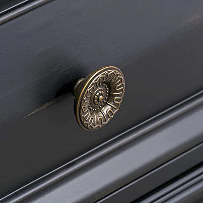 Ensemble de chambre à coucher Roundhill Furniture Renova 4 pièces avec panneaux en bois noir vintage