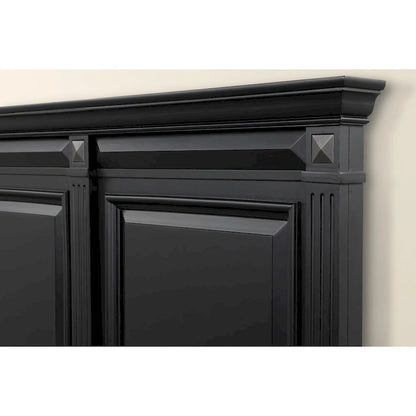 Ensemble de chambre à coucher Roundhill Furniture Renova 4 pièces avec panneaux en bois noir vintage