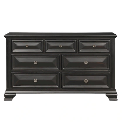 Ensemble de chambre à coucher Roundhill Furniture Renova 4 pièces avec panneaux en bois noir vintage