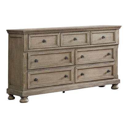 Ensemble lit traîneau et commode de rangement Nahkohe en bois gris transitionnel, 2 pièces, par Furniture of America