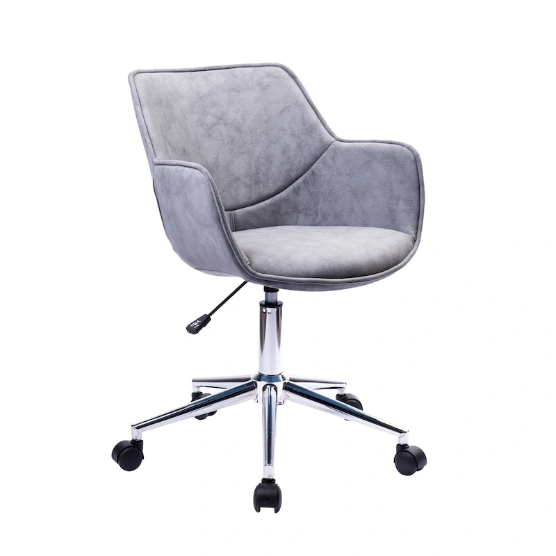Chaise de bureau réglable Porthos Home Xen, microfibre, piètement chromé