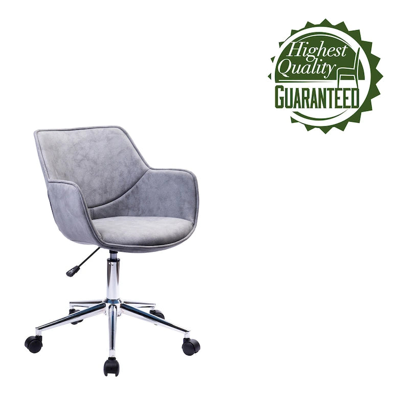Chaise de bureau réglable Porthos Home Xen, microfibre, piètement chromé