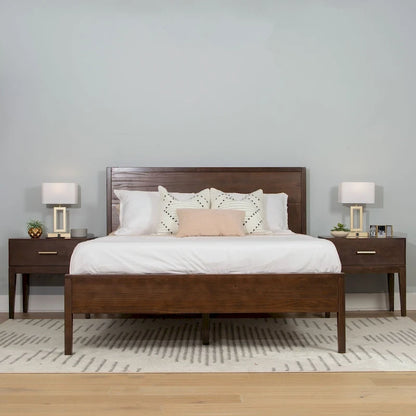 Ensemble de chambre à coucher 3 pièces Plank and Beam pour lit queen-size avec 2 tables de chevet