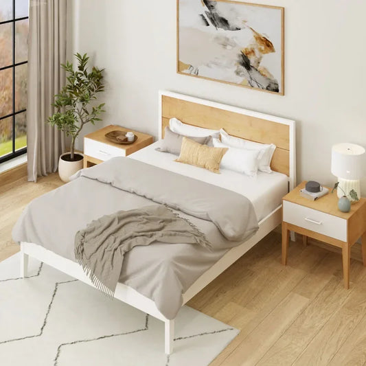 Ensemble de chambre à coucher 3 pièces Plank and Beam pour lit queen-size avec 2 tables de chevet