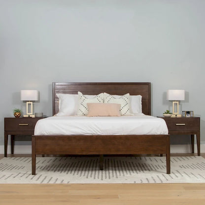 Ensemble de chambre à coucher 3 pièces Plank and Beam pour lit queen-size avec 2 tables de chevet