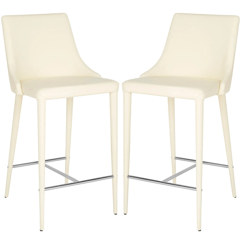 Tabouret de bar blanc SAFAVIEH Soledad 66 cm (lot de 2) - 58 x 48 x 95 cm - 58 x 48 x 94 cm (L x P x H)