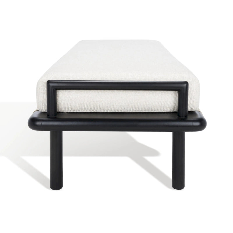 Banc à coussins en teck Grizelda de SAFAVIEH Couture - 178 cm L x 66 cm P x 48 cm H