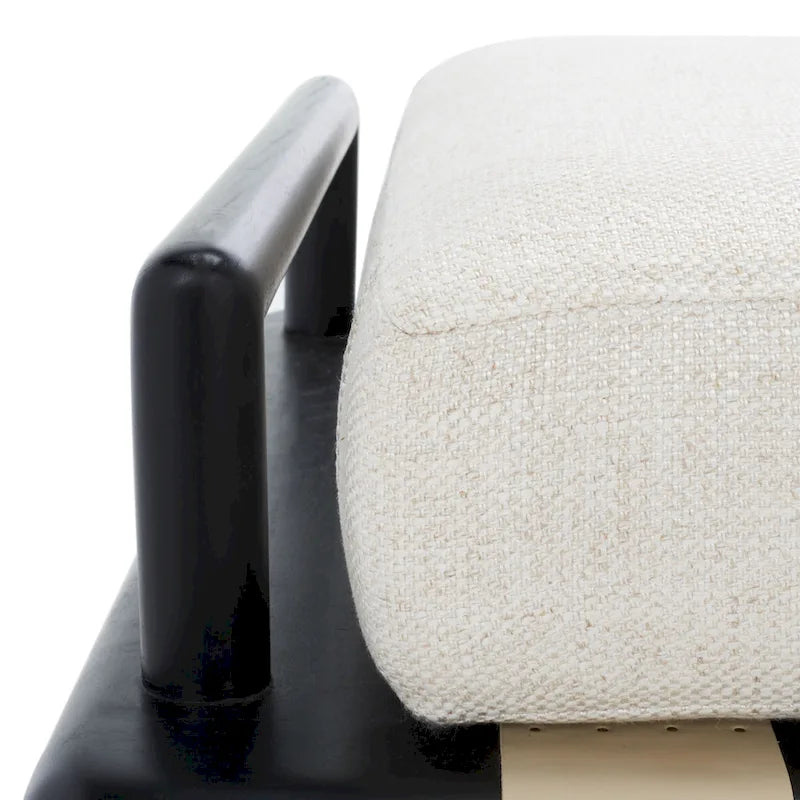 Banc à coussins en teck Grizelda de SAFAVIEH Couture - 178 cm L x 66 cm P x 48 cm H